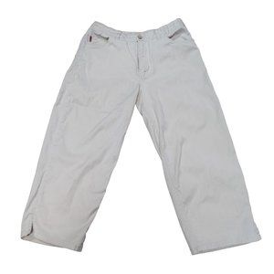 Tommy Bahama Womens Capri 12 Beige Stretch Relaxed Fit 5 Pocket Pants